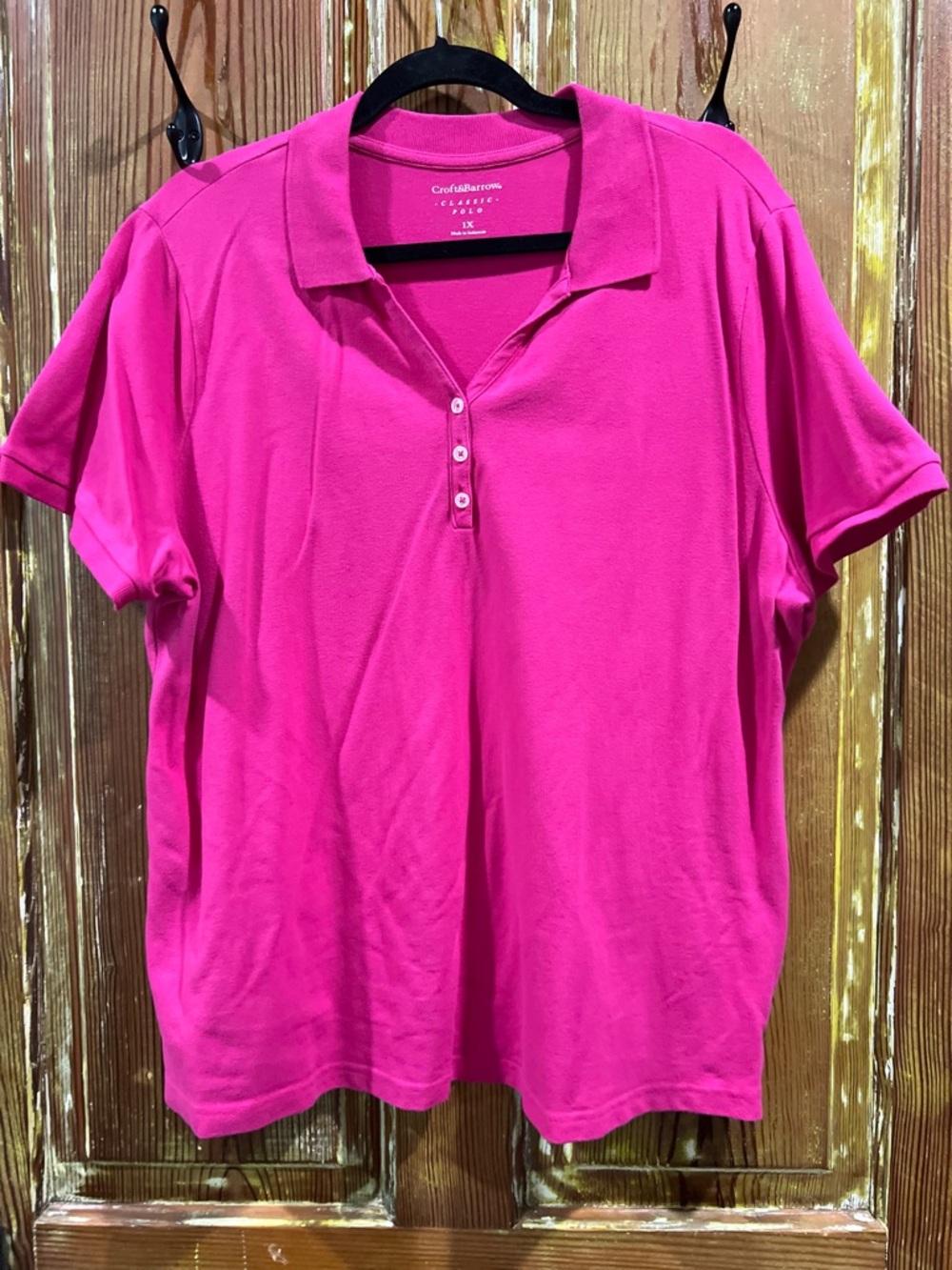 croft & barrow Bright Pink Short Sleeve Polo Shirt